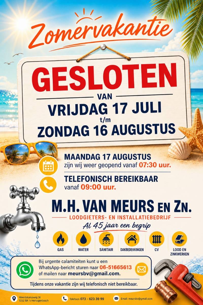 Zomervakantie 2026 Van Meurs Zomervakantie 2026 Van Meurs